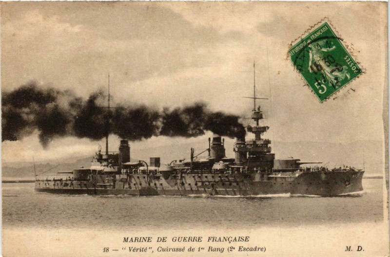 Carte postale ancienne Verite Curiasse de 1er Rang Ships