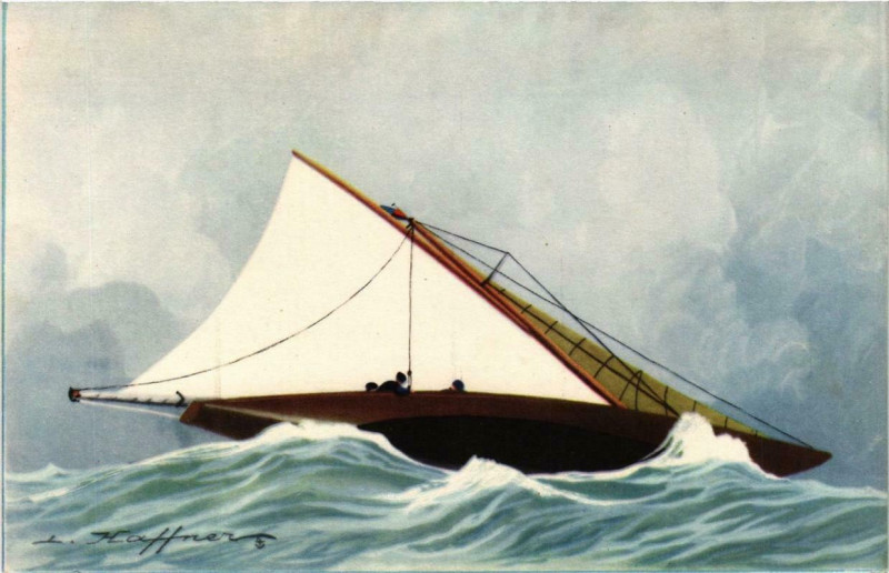 Carte postale ancienne Yachts au bas ris Ships