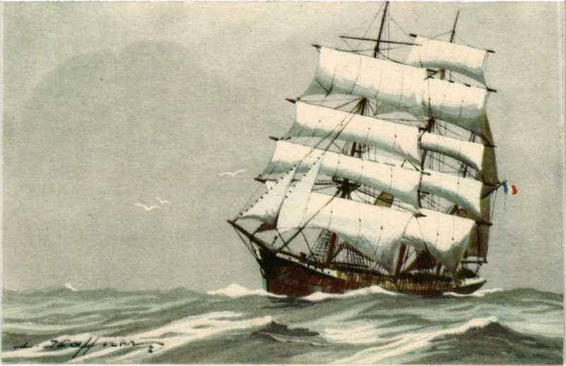 Carte postale ancienne Trois Mats barque Ships
