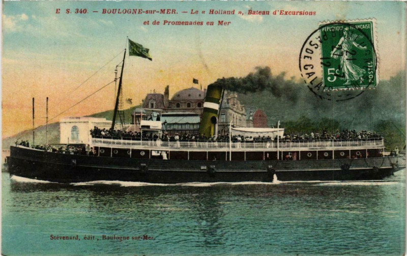Carte postale ancienne Boulogne-sur-Mer Le Holland Bateau d'Excursion Ships