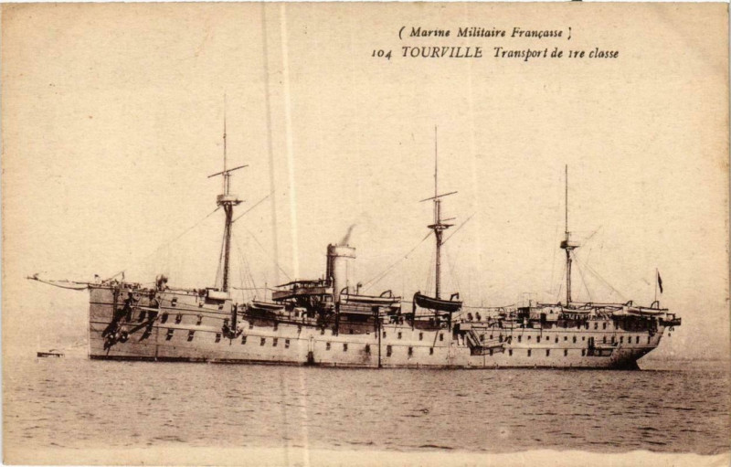 Carte postale ancienne Transport de 1er classe Tourville Ships