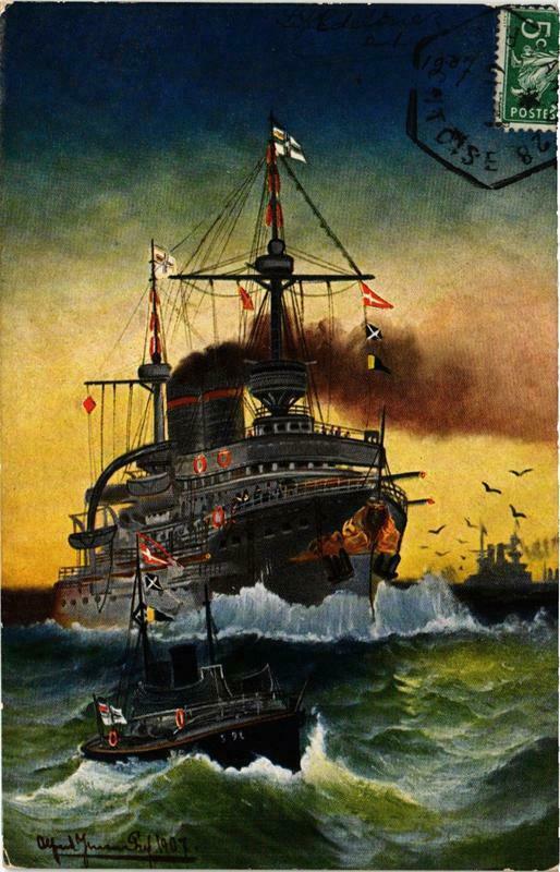 Carte postale ancienne Warship unidentified Ships