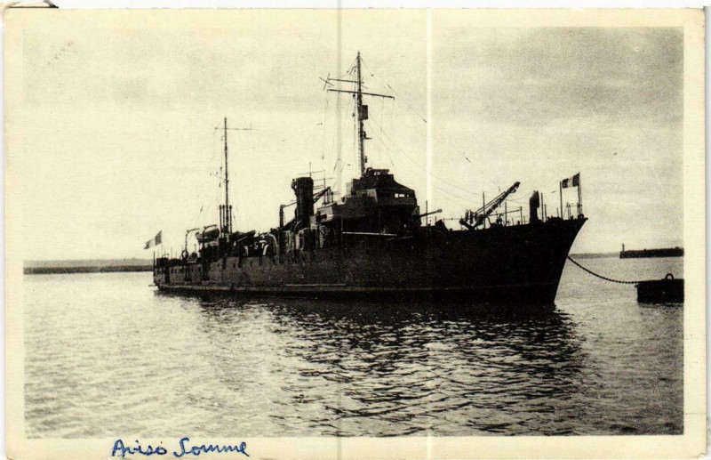Carte postale ancienne Aviso Somme Ships