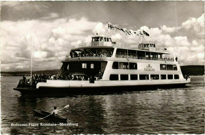 Carte postale ancienne Bodensee-Fahre Konstanz-Meersburg - 1957 Ships
