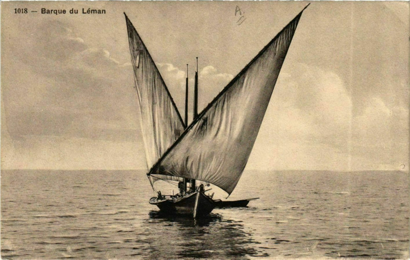 Carte postale ancienne Barque du Leman Ships