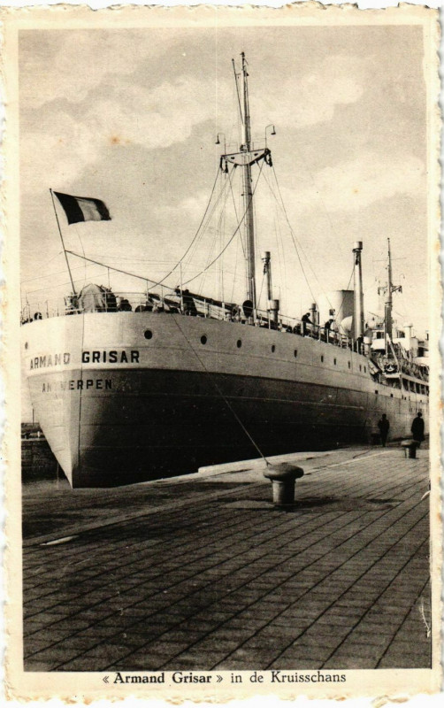 Carte postale ancienne Armand Grisar in de Kruisschans Ships