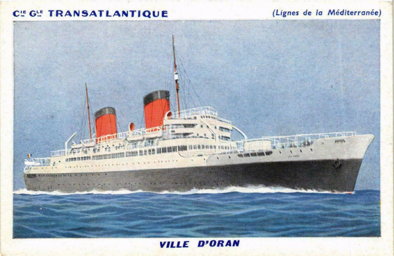 Carte postale ancienne Ville D'Oran - Cie Gle Transatlantique Ships