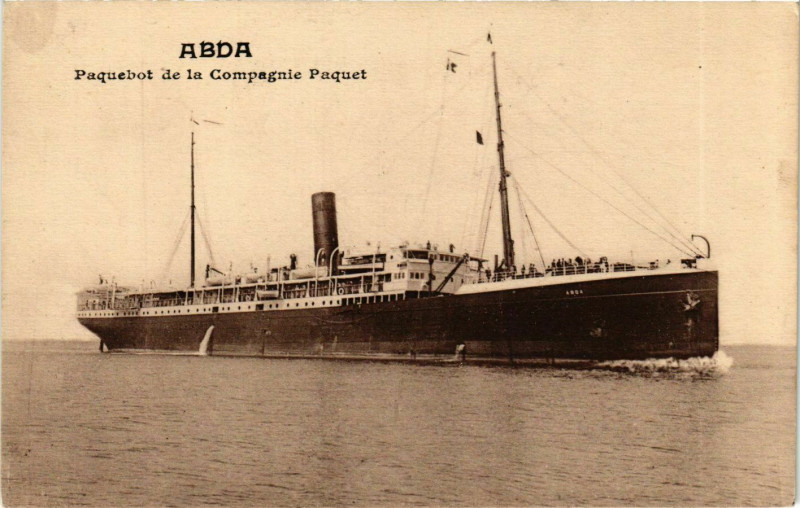 Carte postale ancienne Abda - Paquebot de la Compagnie Paquet Ships