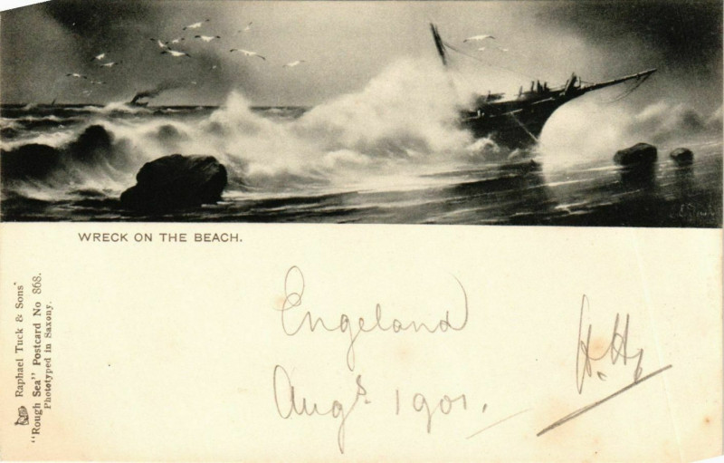 Carte postale ancienne Wreck on the Beach Ships