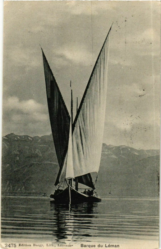 Carte postale ancienne Barque du Leman Ships