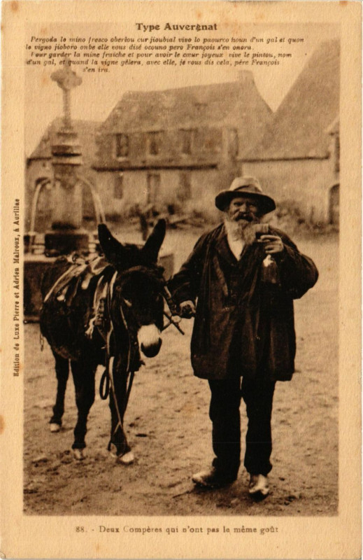 Carte postale ancienne Folklore - Auvergne - Type Auvergnat