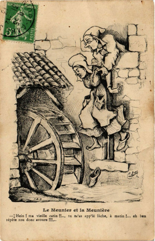 Carte postale ancienne France - Folklore - La Meunier et la Meuniere