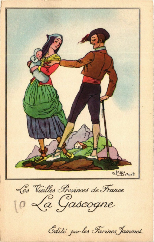 Carte postale ancienne France - Folklore - Les Vieilles Provinces de France - La Gascogne