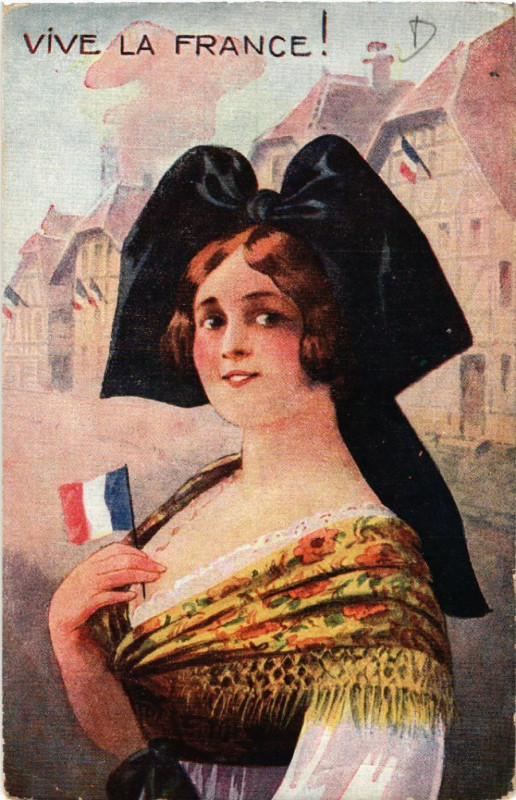 Carte postale ancienne Vive La France - Folklore - Types