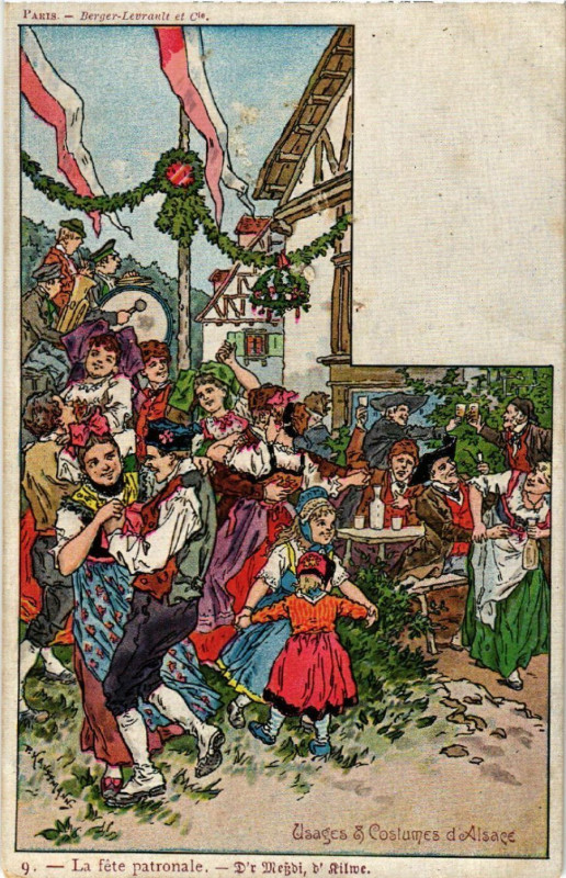 Carte postale ancienne Usages & Costumes d'Alsace - Folklore - Types