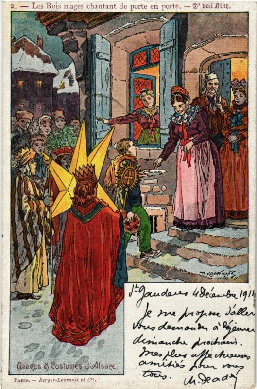 Carte postale ancienne Usages & Costumes d'Alsace - Folklore - Types