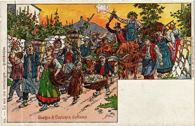 Carte postale ancienne Usages & Costumes d'Alsace - Folklore - Types