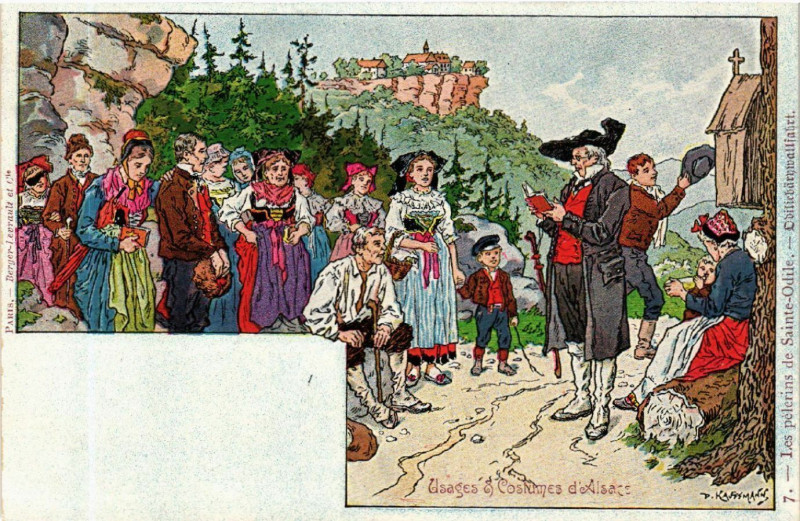 Carte postale ancienne Usages & Costumes d'Alsace - Folklore - Types