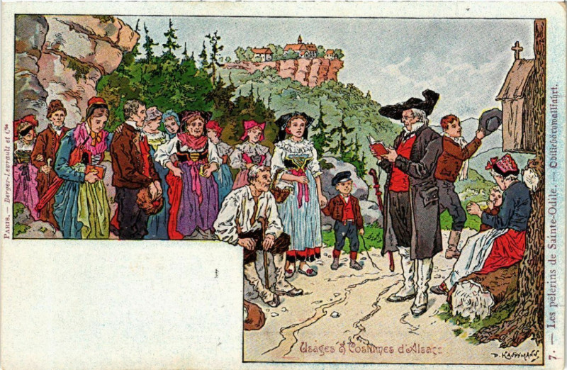 Carte postale ancienne Usages & Costumes d'Alsace - Folklore - Types