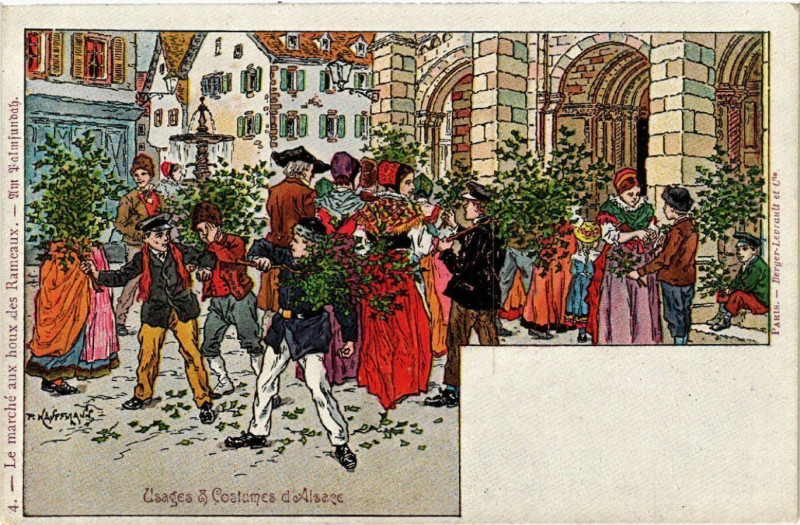Carte postale ancienne Usages & Costumes d'Alsace - Folklore - Types