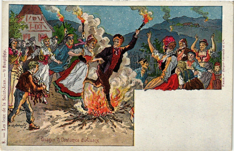 Carte postale ancienne Usages & Costumes d'Alsace - Folklore - Types