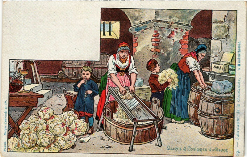 Carte postale ancienne Usages & Costumes d'Alsace - Folklore - Types