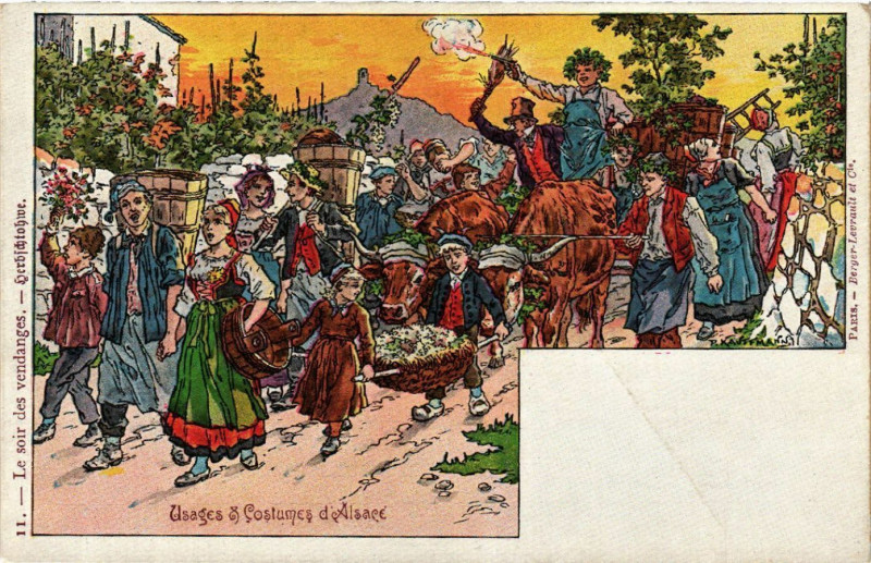 Carte postale ancienne Usages & Costumes d'Alsace - Folklore - Types
