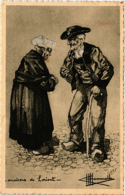 Carte postale ancienne Types et Costumes de France - Lorient - Morbihan - Folklore