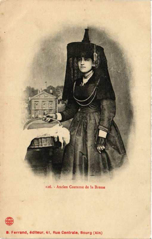 Carte postale ancienne Ancien Costume de la Bresse - Folklore - Types
