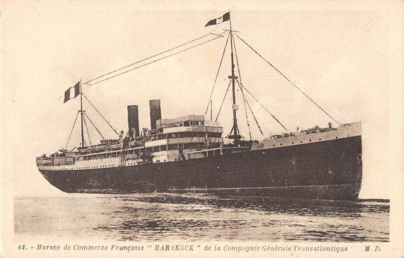 Carte postale ancienne Marine De Commerce Le Marakech