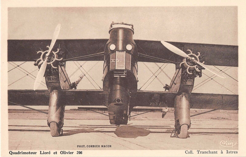 Carte postale ancienne Aviation Quadrimoteur Liore Et Olivier 206