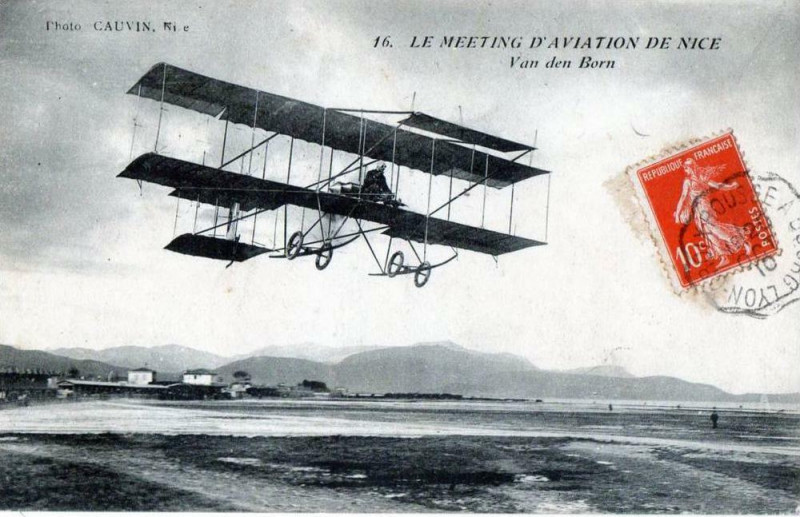 Carte postale ancienne 06 Le Meeting d'Aviation de Nice Van Den Born