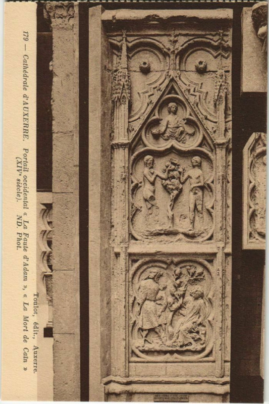 Carte postale ancienne Auxerre Cathedrale Portail occidental France à Auxerre
