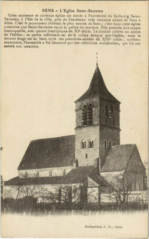 Carte postale ancienne Sens L'Eglise, Saint-Savinien France à Sens