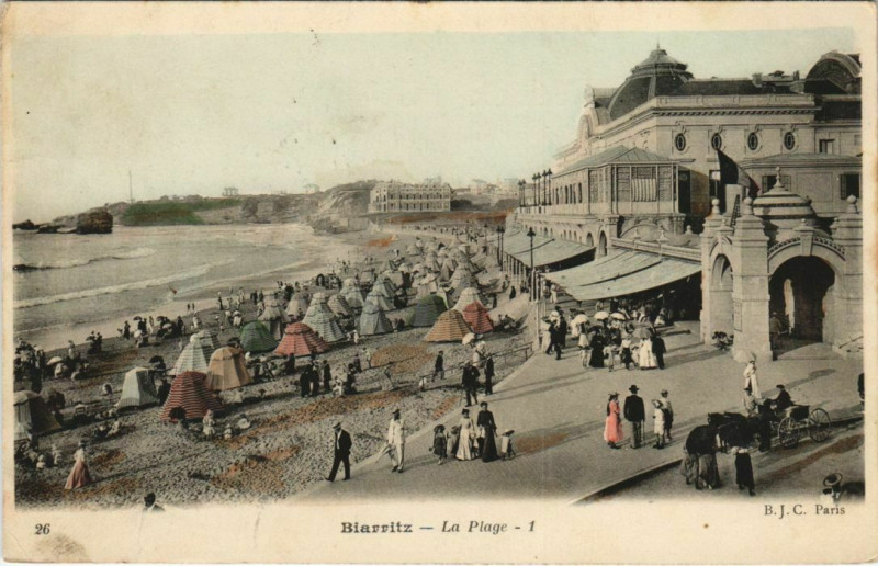 Carte postale ancienne Biarritz La Plage France à Biarritz