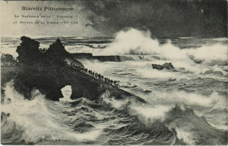 Carte postale ancienne Biarritz Le Rocher de la Vierge France à Biarritz