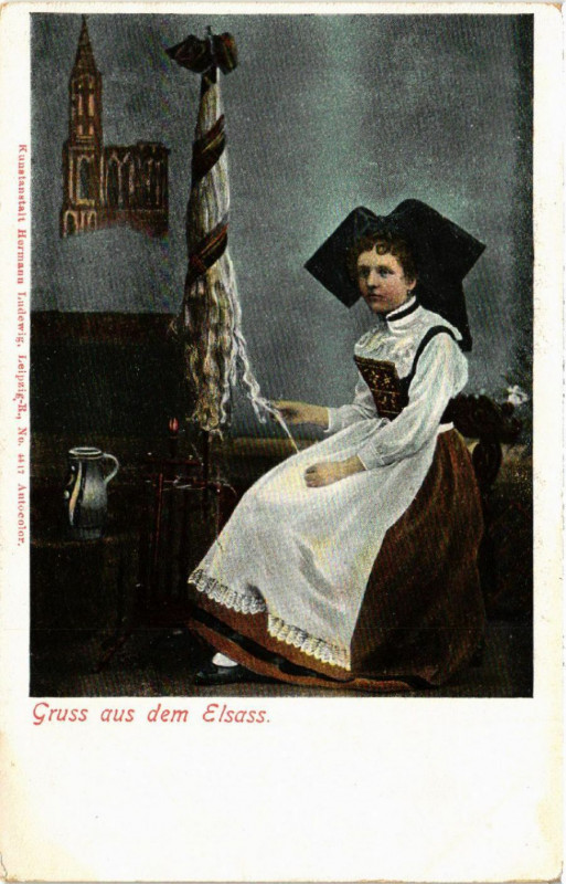 Carte postale ancienne Alsace - Gruss aus dem Elsass - Folklore - Types