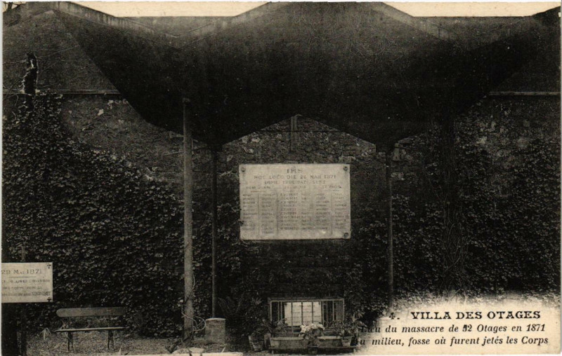 Carte postale ancienne Villa des Otages - Lieu du massacre à Paris 20e