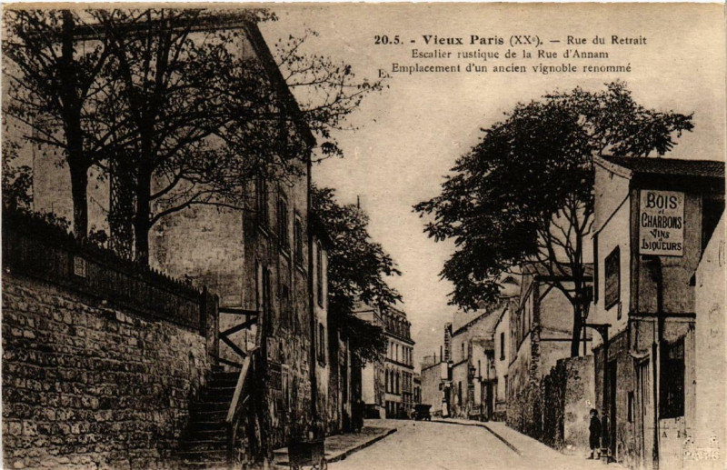 Carte postale ancienne Rue du Retrait à Paris 20e