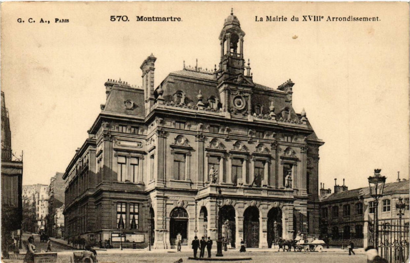 Carte postale ancienne Montmartre - La Mairie du XVIIIe Arrondissement à Paris 18e