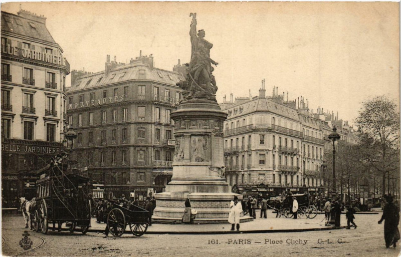 Carte postale ancienne Place Clichy à Paris 18e