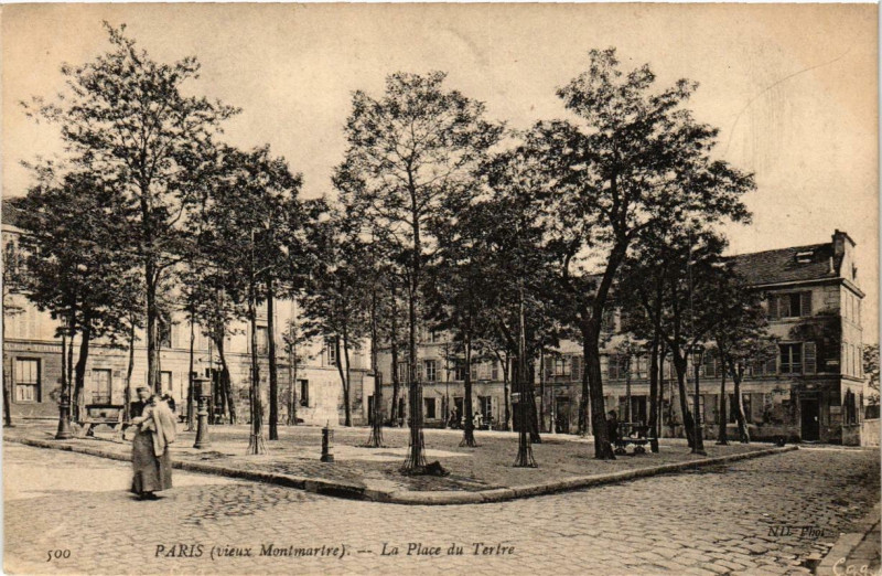 Carte postale ancienne Vieux Montmartre - La Place du Tertre à Paris 18e