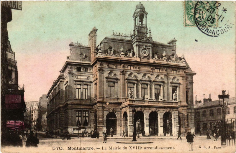 Carte postale ancienne Montmartre - La Mairie du XVIIIe Arrondissement à Paris 18e