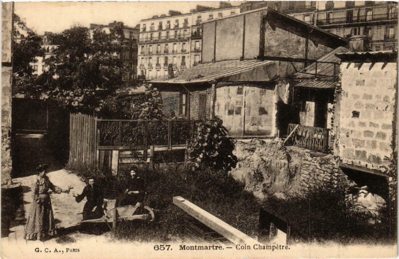 Carte postale ancienne Montmartre - Coin Champêtre à Paris 18e