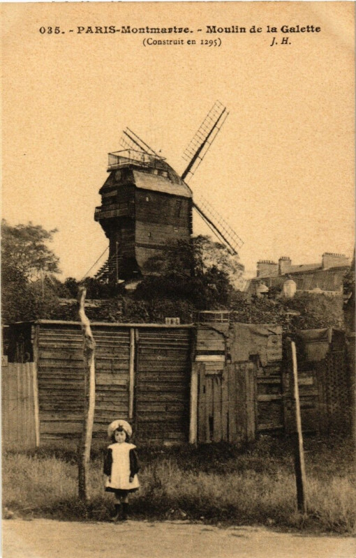 Carte postale ancienne Montmartre - Moulin de la Galette à Paris 18e