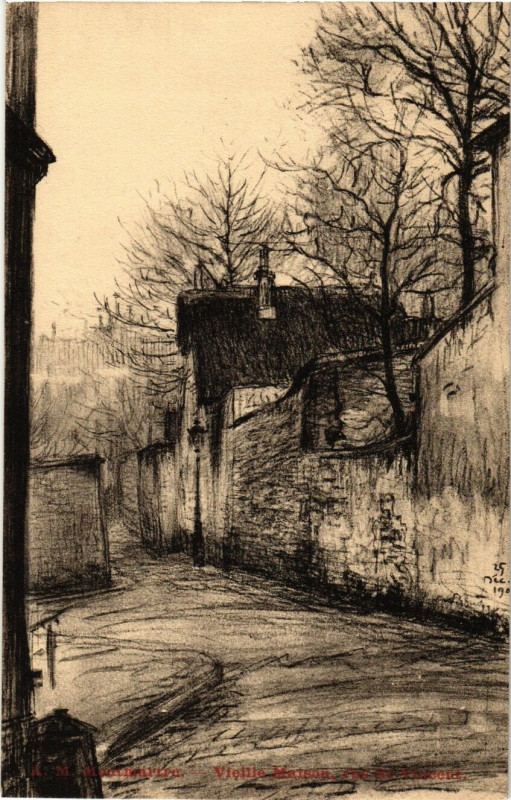 Carte postale ancienne Montmartre - Vieille Maison - Rue Saint Vincent à Paris 18e