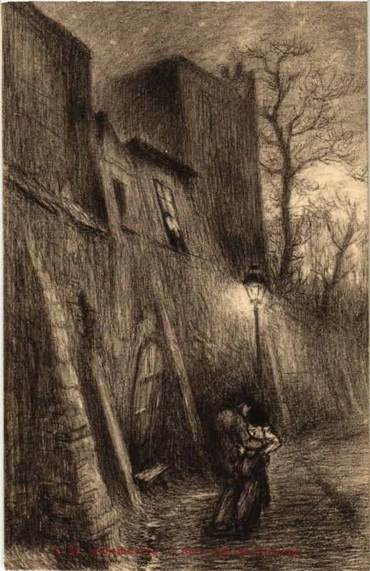 Carte postale ancienne Montmartre - Soir - Rue Saint-Vincent à Paris 18e