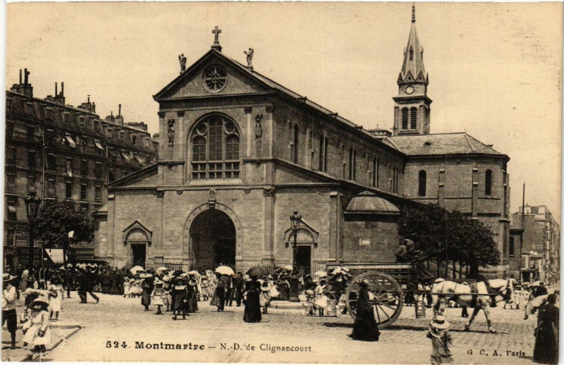 Carte postale ancienne Montmartre - Notre-Dame de Clignancourt à Paris 18e