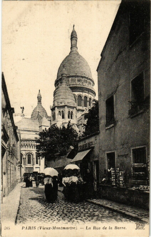 Carte postale ancienne Vieux-Montmartre - La Rue de la Barre à Paris 18e