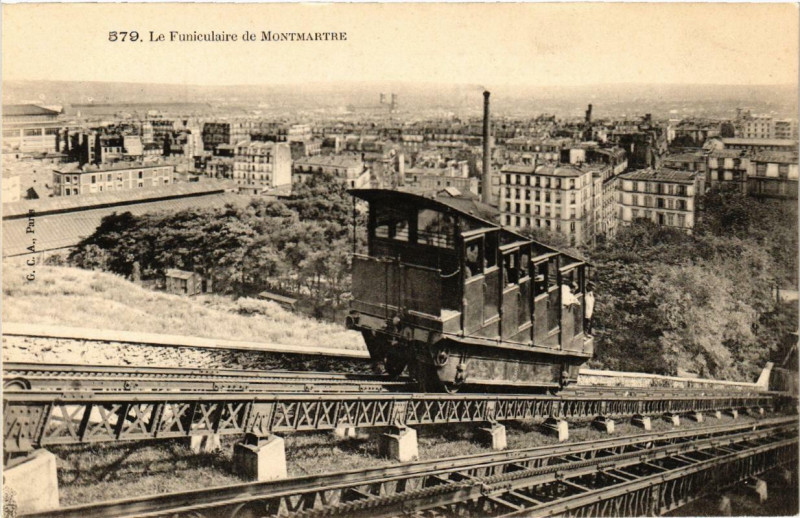 Carte postale ancienne Le Funiculaire de Montmartre à Paris 18e